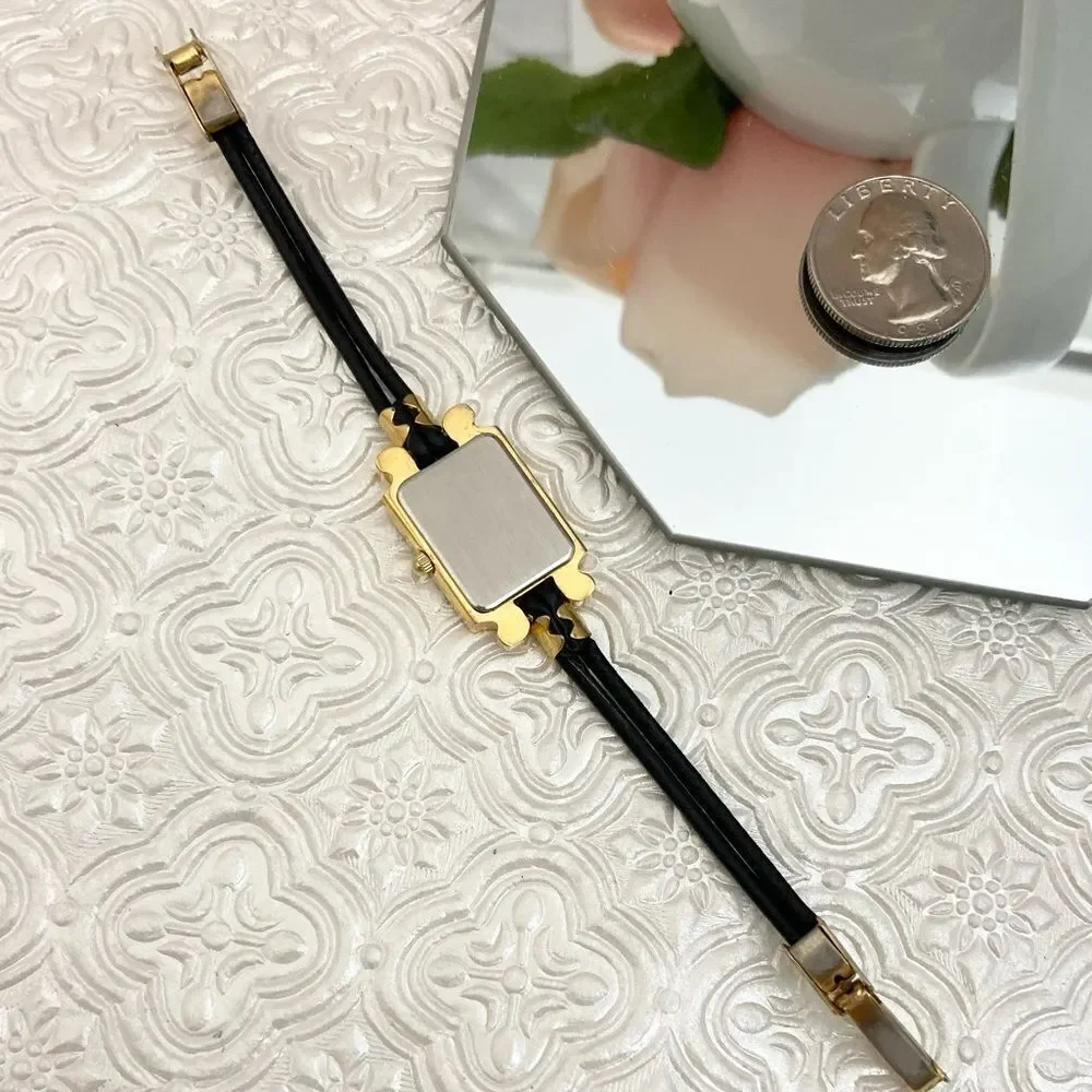 Vintage Unique Futura Pave Rhinestone Bezel West German 4 Jewel Dress Watch